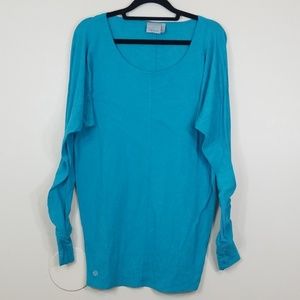 Athleta Blue Long Sleeve Thumbs holes Top